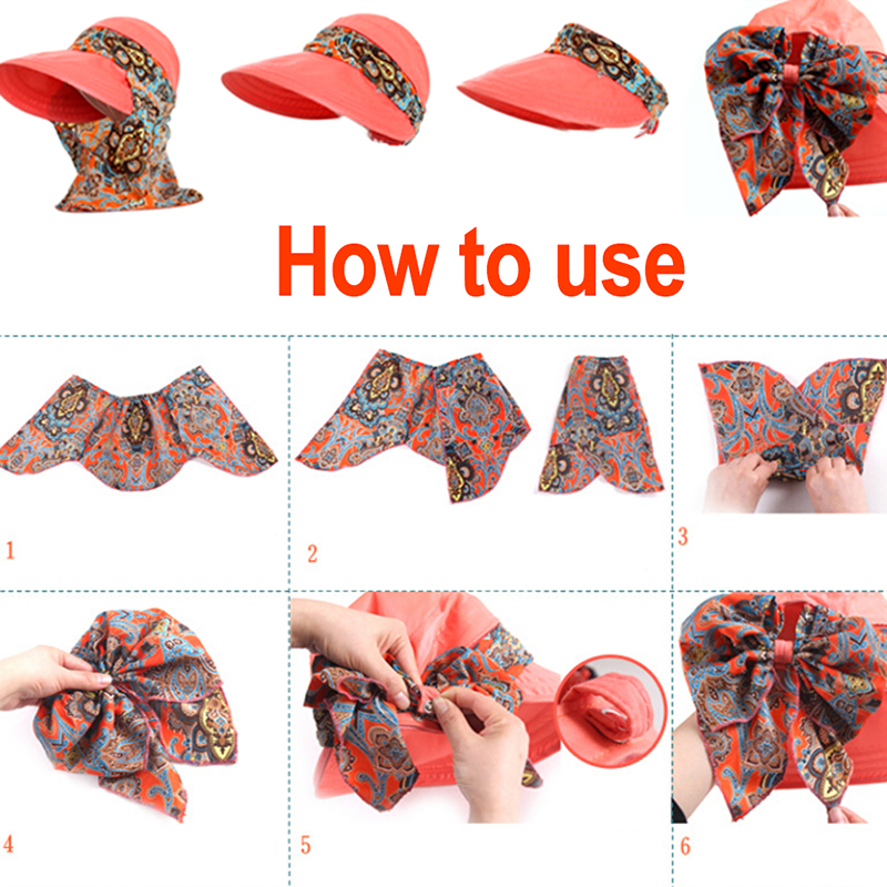 Women Foldable Anti-UV  Sun Hat Face Protection Hats Wide Big Brim Summer. 