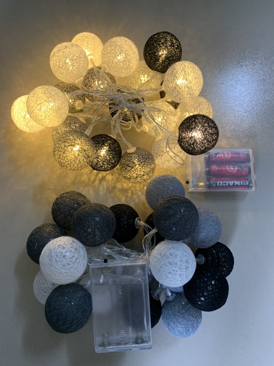 Dài 2 mét 20 bóng đèn cầu mây đèn led bóng tròn cotton ball trang trí tiệc cắm trại