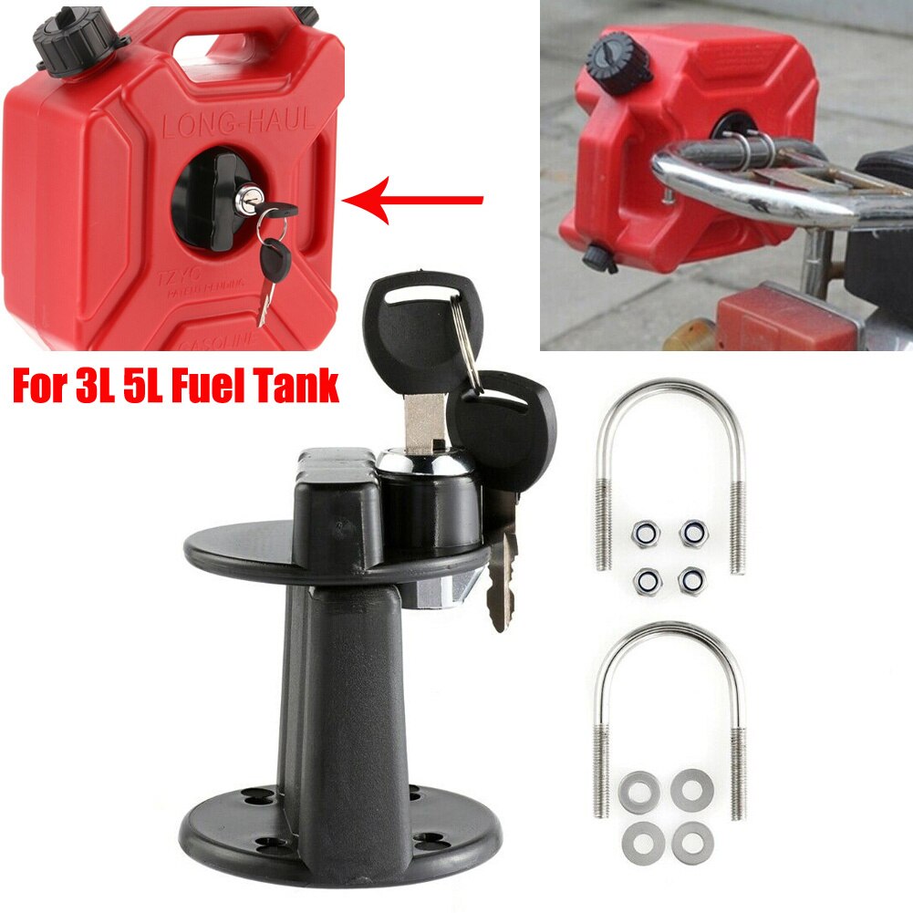 For 3L/5L Fuel Oil Tank Mount Clamp Bracket Lock Fastener Kit Petrol Can Jerry Cans Holder Motorcycle Essories