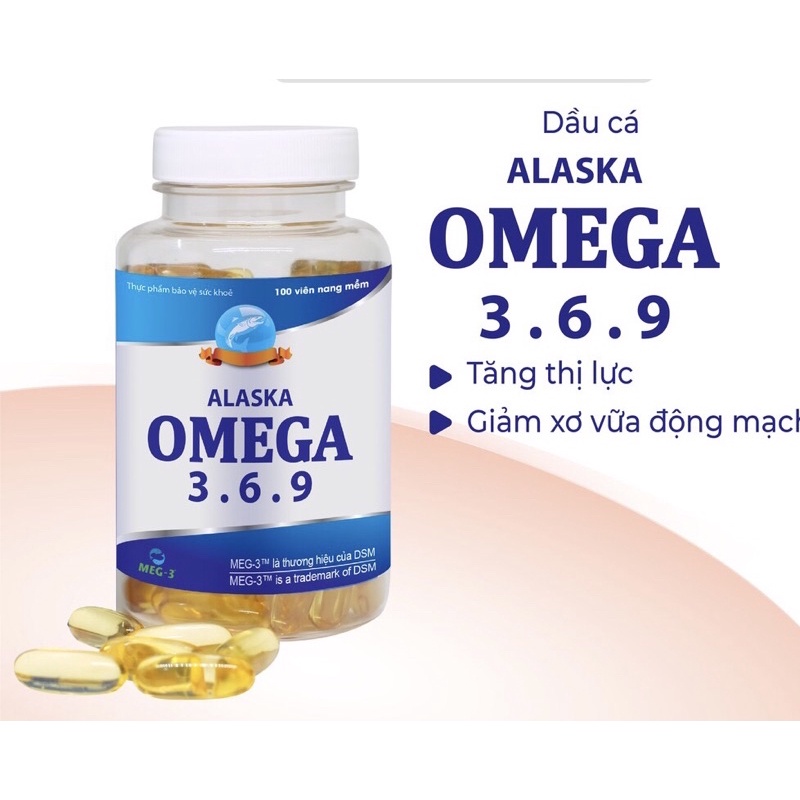 Dầu cá omega 369 alaska, lọ 100 viên