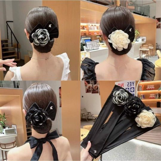 LZD 2 thanh cuốn búi tóc hoa Hàn Quốc