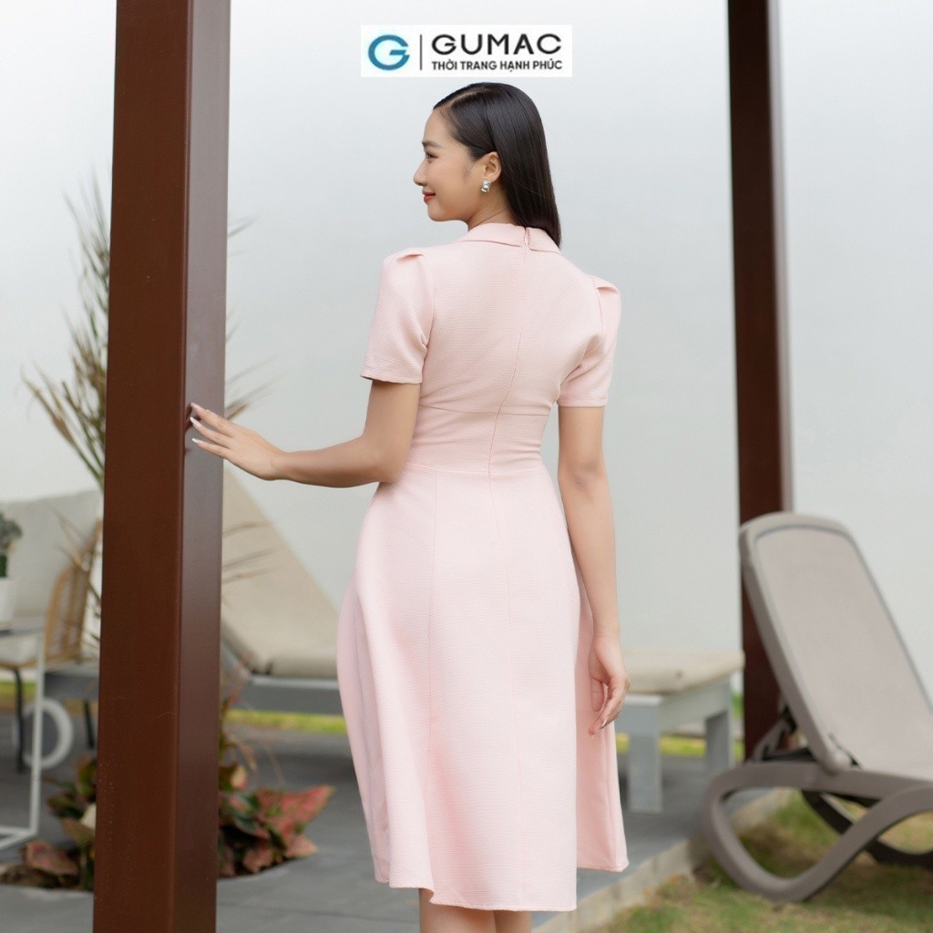 Đầm nữ xòe cổ danton thời trang GUMAC DD07041