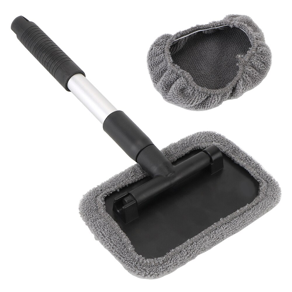 Car Wash Windshield Cleaner Microfiber Car Window Cleaning Tool With Telescopic Handle Washable And Reusable Cloth Pad Head