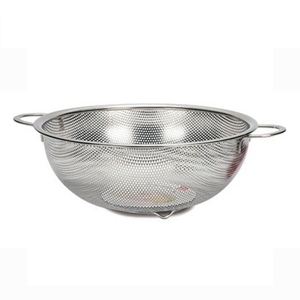 [HCM]Rổ INox Kích thước 28cm Vành Dày - Lỗ Nhỏ