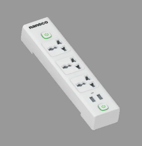Ổ cắm điện có dây 3 mét + công tắc,  Nanoco