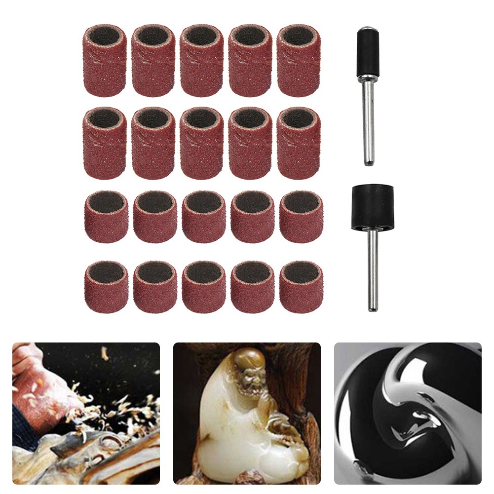 2 Size Sanding Drum Kit Sanding Mandrels Rotary Tool Sandpaper Brand New Durable