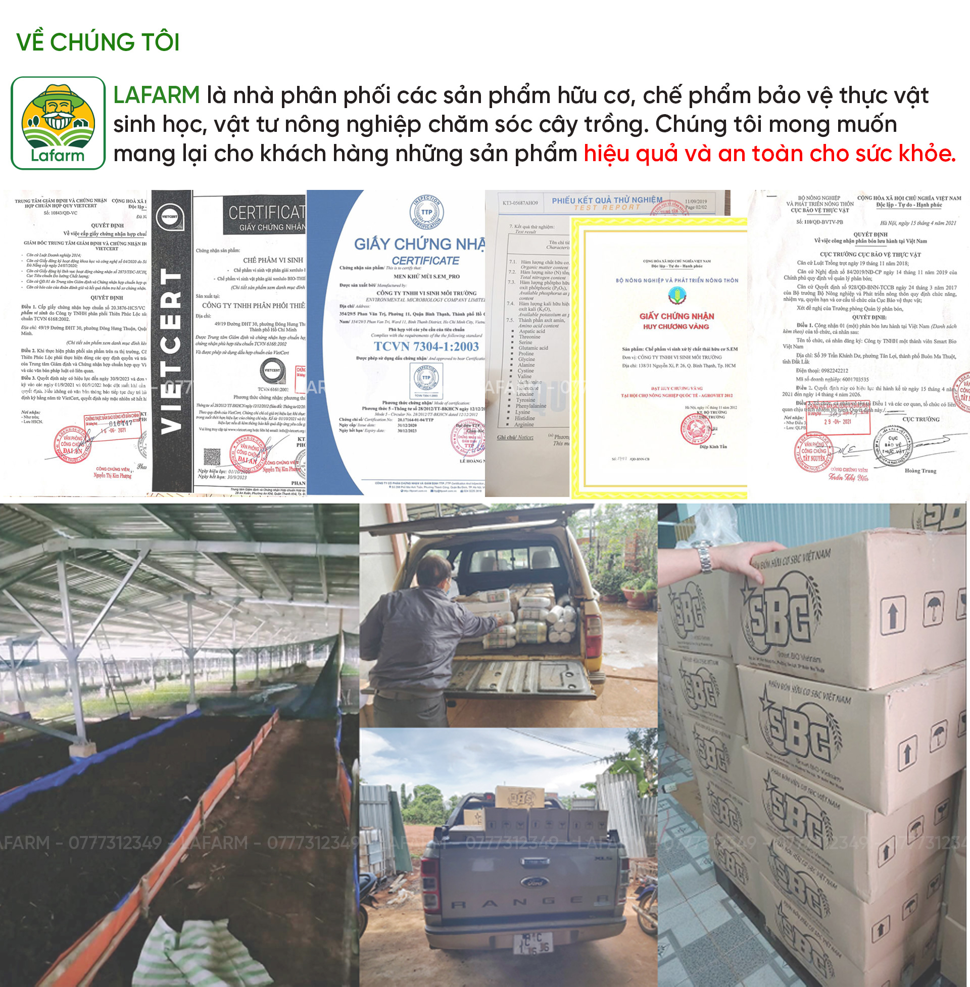Phân bón hữu cơ trùn quế cao cấp, gói 2kg - Lafarm