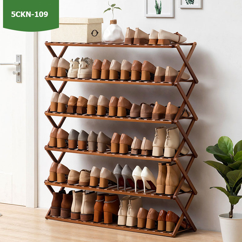 Kệ giày xếp gọn, đa năng nhiều tầng gỗ tre