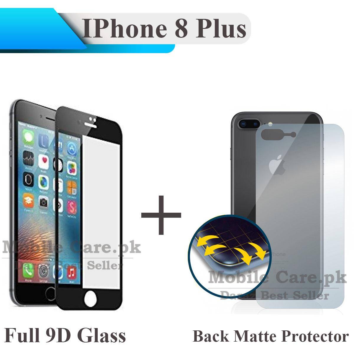Apple%20iPhone%208%20Plus%20Black%20Full%20Black%209D%20Tempered%20Glass%20Screen%20Protector%20Full%20Glue%20Edge%20To%20Edge%20and%20Back%20Matte%20Protector%20Soft%20Skin%20Sheet%20Soft%20Film%20Protection%20-%202-in-1%20Bundle%20-%20Image%202