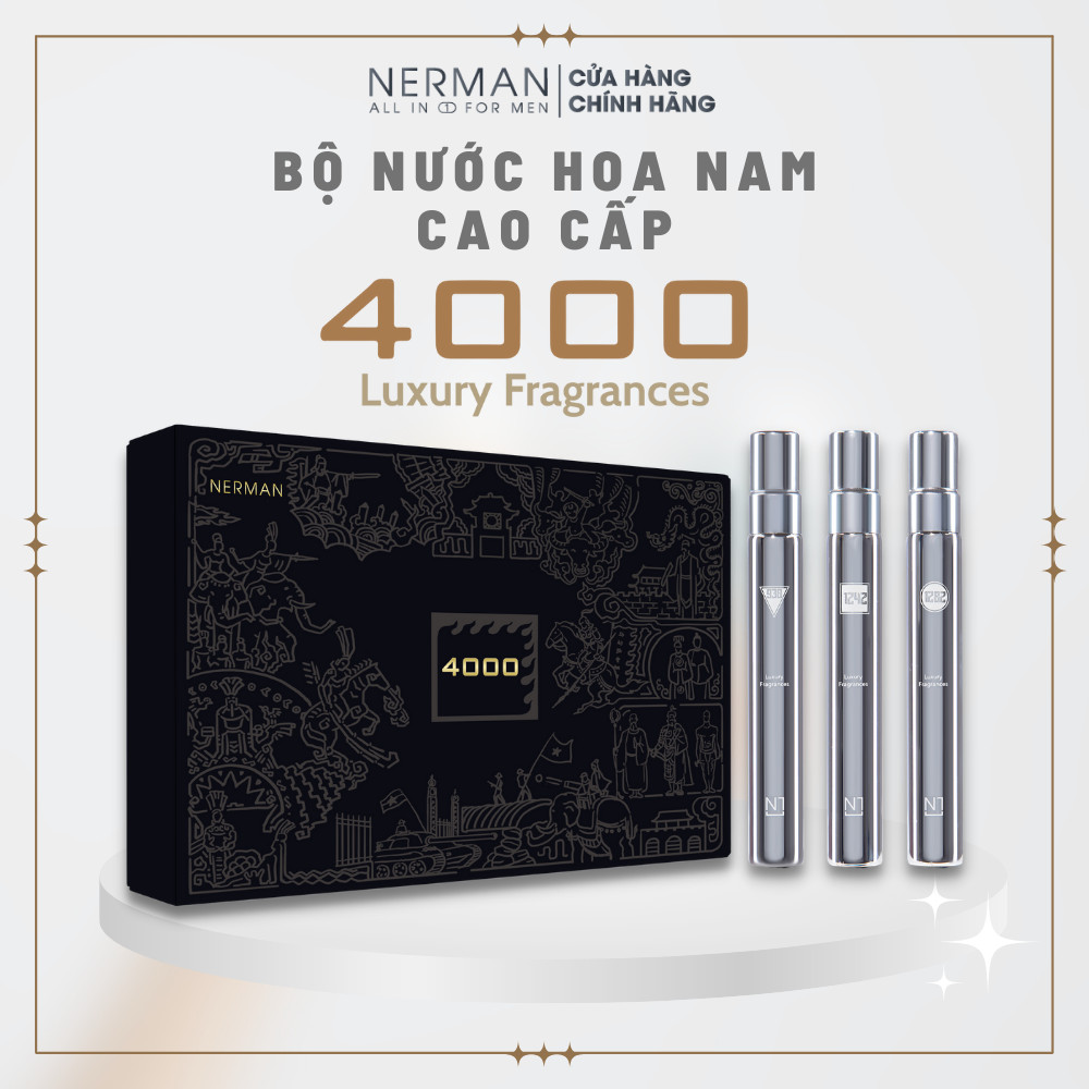 Bộ 3 chai nước hoa nam chính hãng Nerman 4000 - Hương thơm mạnh mẽ lôi cuốn thumbnail