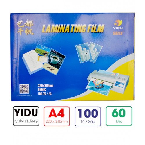 (1 Xấp) Màng Ép Plastic 60 Mic Khổ A4
