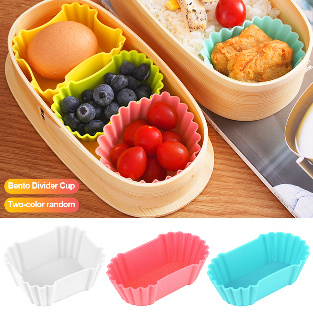 3pcs Food Lunch Box Bento Divider Cup Sushi Storage Case Kitchen Cooking  Accessories Silicone Liner Bento Separate Bowl Dish