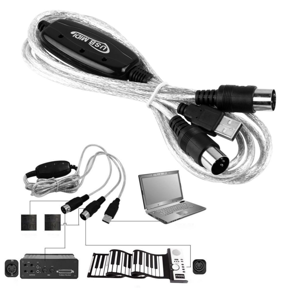Dây cáp midi sang usb cho organ - thiết bị chuyển đổi âm thanh cho nhạc cụ midi kết nối với máy tính