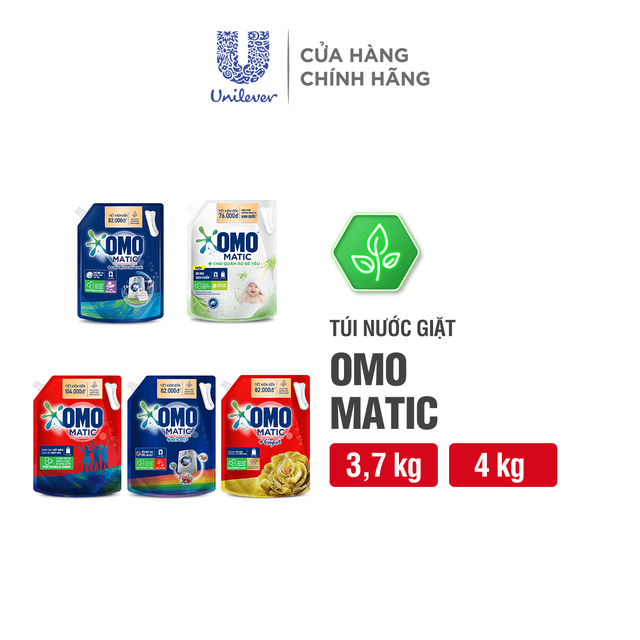 Nước giặt OMO Matic 3,6kg/3.9kg (Túi)