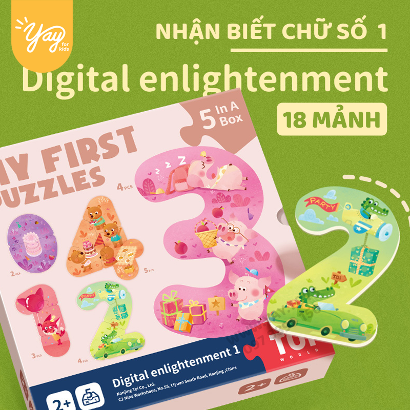 [6 CHỦ ĐỀ] Bộ Xếp Hình Đầu Đời Cho Bé 2+ - MY FIRST PUZZLE TOI