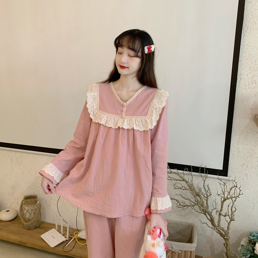 Set bộ cổ V phối nút quảng châu xinh xắn