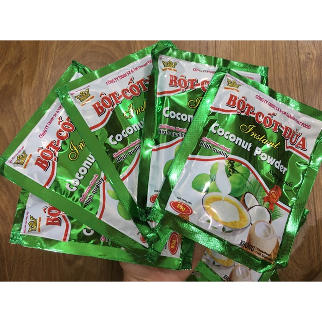 Bột cốt dừa gói 50g thơm ngon, tiện lợi