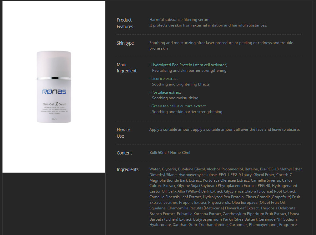Serum Tế Bào Gốc Ronas Stem Cell Z Serum 50ml