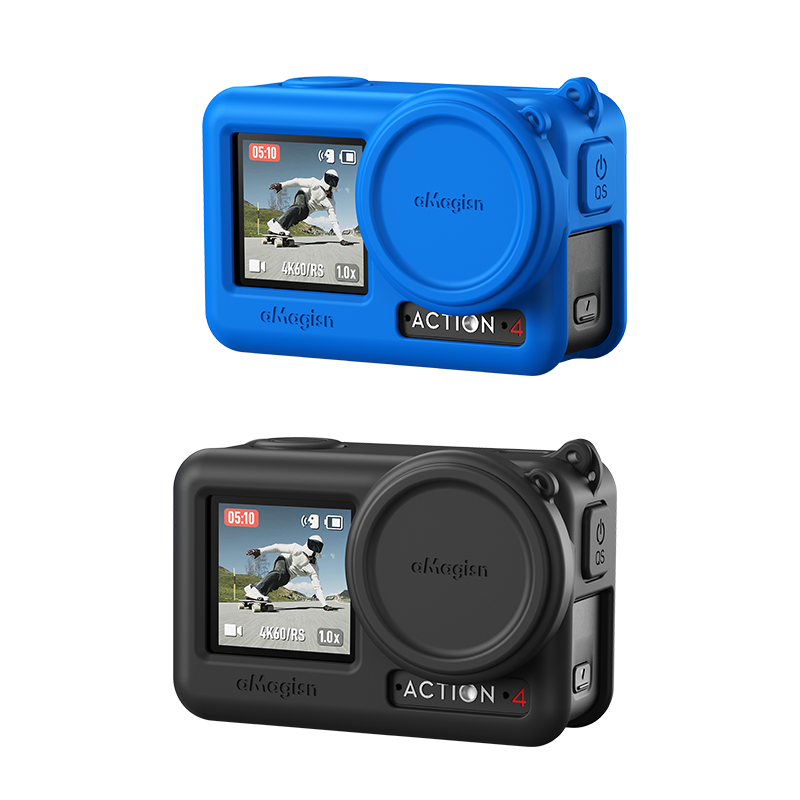 Vỏ silicon cho DJI hành động 4 3 + Nắp đậy ống kính camera thể thao Phụ kiện bảo vệ điện thoại