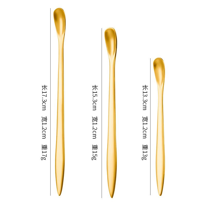 Stainless Steel Two In One Teaspoon Home Coffee Tea Stirring Spoon Long ...