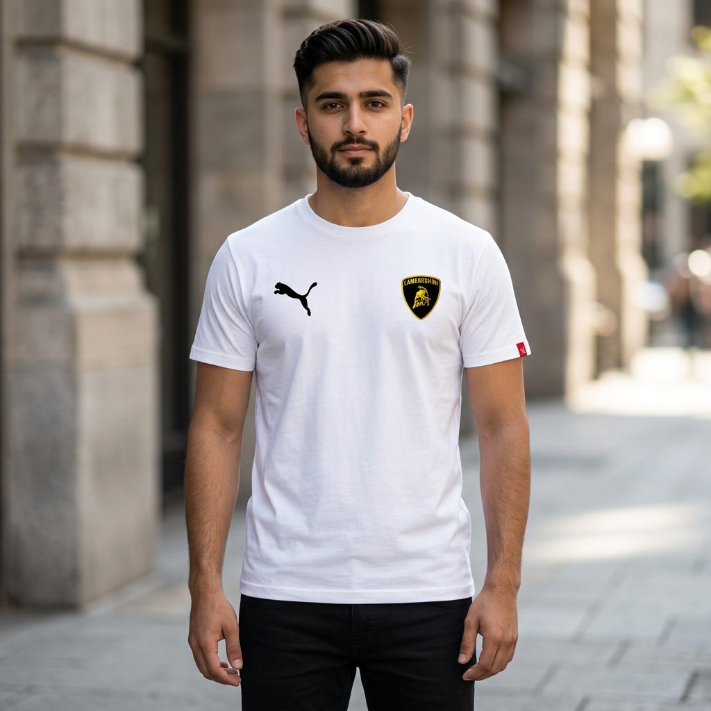 LAmborgani with the Casual Smile T-Shirt for Men - T Shirt for Man - A Round Neck Casual Wear for Everyday Comfort and a Stylish Look