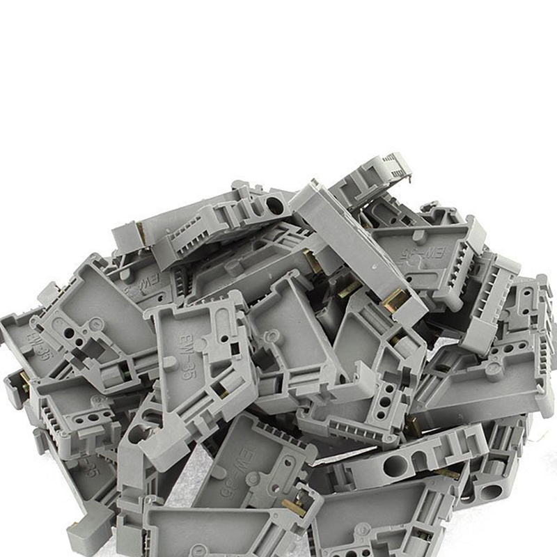 50Pcs 35mm DIN Rail Terminal Block End Stopper Mounting Clips