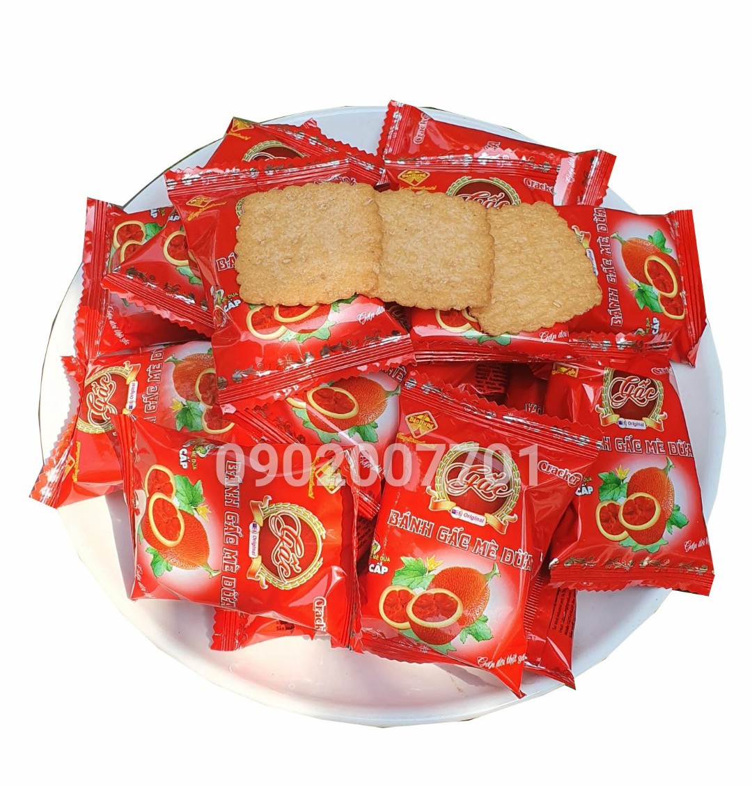 250g bánh quy gấc mè dừa bảo hưng -đồ ăn vặt