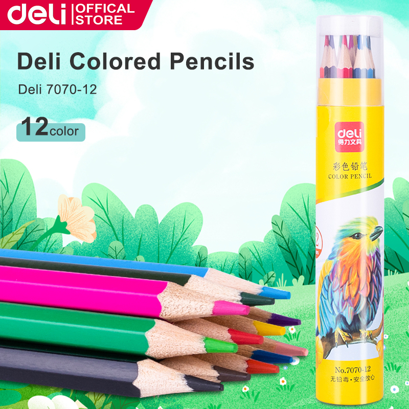 Deli 12/24/36 Color Pencil Set Hexagonal Pole Color Lead 707012 7070