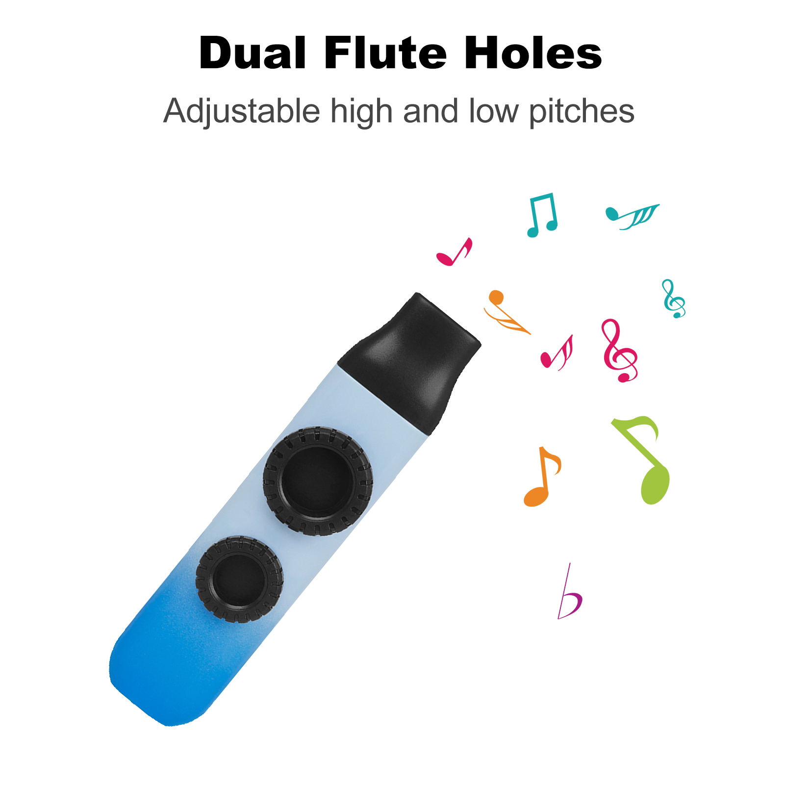Kazu Flute 10pcs Double Flute Hole Kazoo Dual Flute Holes Replaceable Blowing Nozzle Membrane Musical Instrument for Child Adult. 