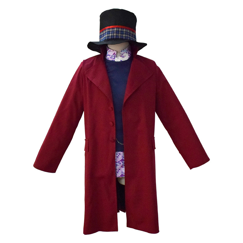 Charlie and The Chocolate Factory Cos Willy Wonka Cosplay Costumes for Halloween Stage Performances