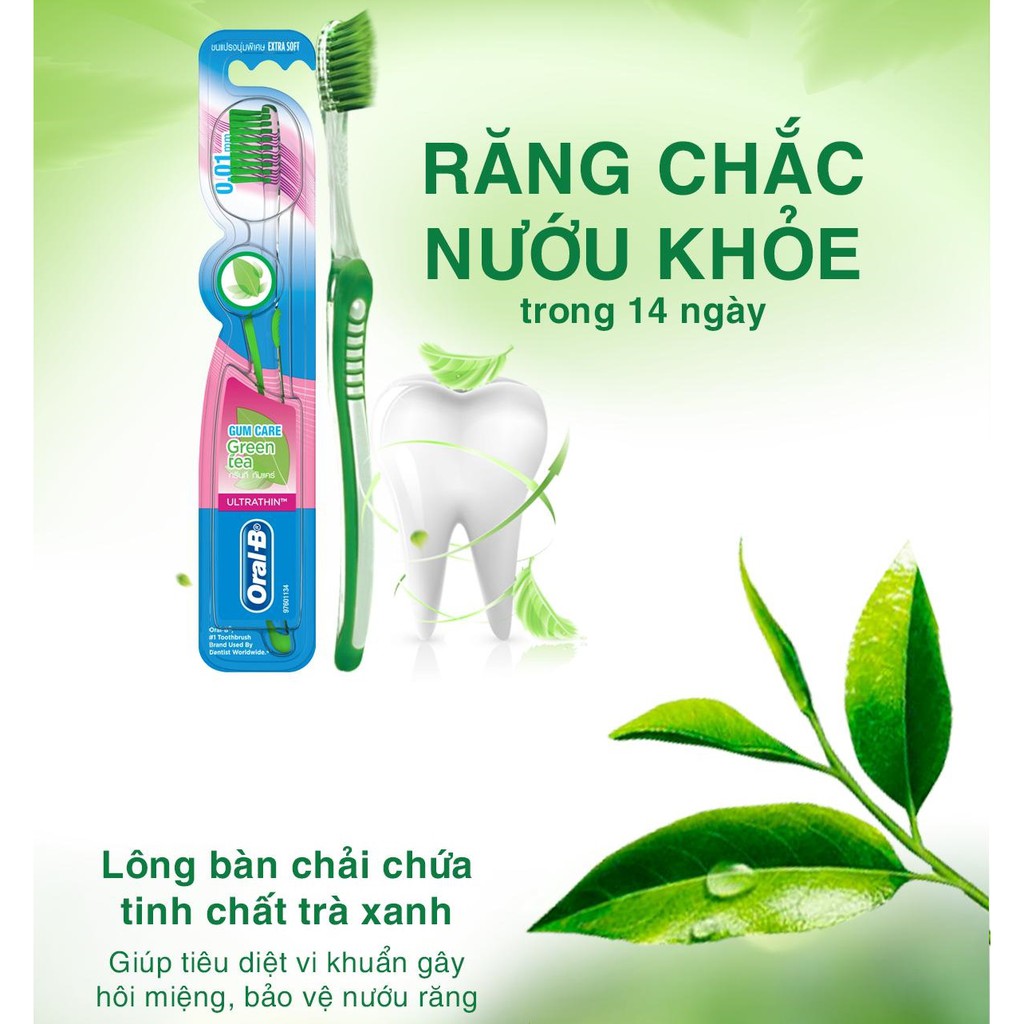 Bàn chải Oral-B tinh chất Trà Xanh/Trà Đen