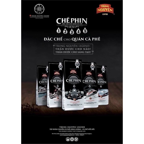 Cà phê Trung Nguyên rang xay Chế Phin 1 - 2 - 3 - 4 - 5 (500g/ gói) - pha phin