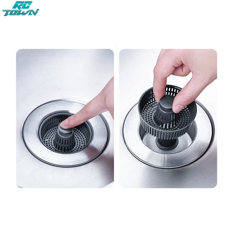 Kitchen Sink Drain Strainer With Portable Handle Stainless Steel Sink Drain Strainer Rust-proof Scratch-resistant Sink Stopper