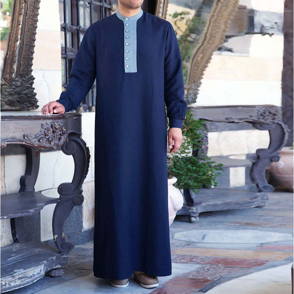 Muslim Mens Abaya Kaftan Thobe Tops 