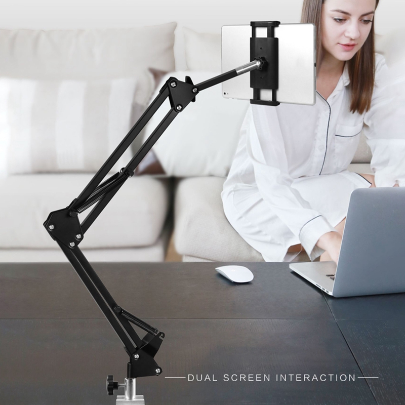 Adjustable Tablet Holder for Bed Table Mount 360° Rotation Cell Phone Bracket for iPhone iPad Arm Stand