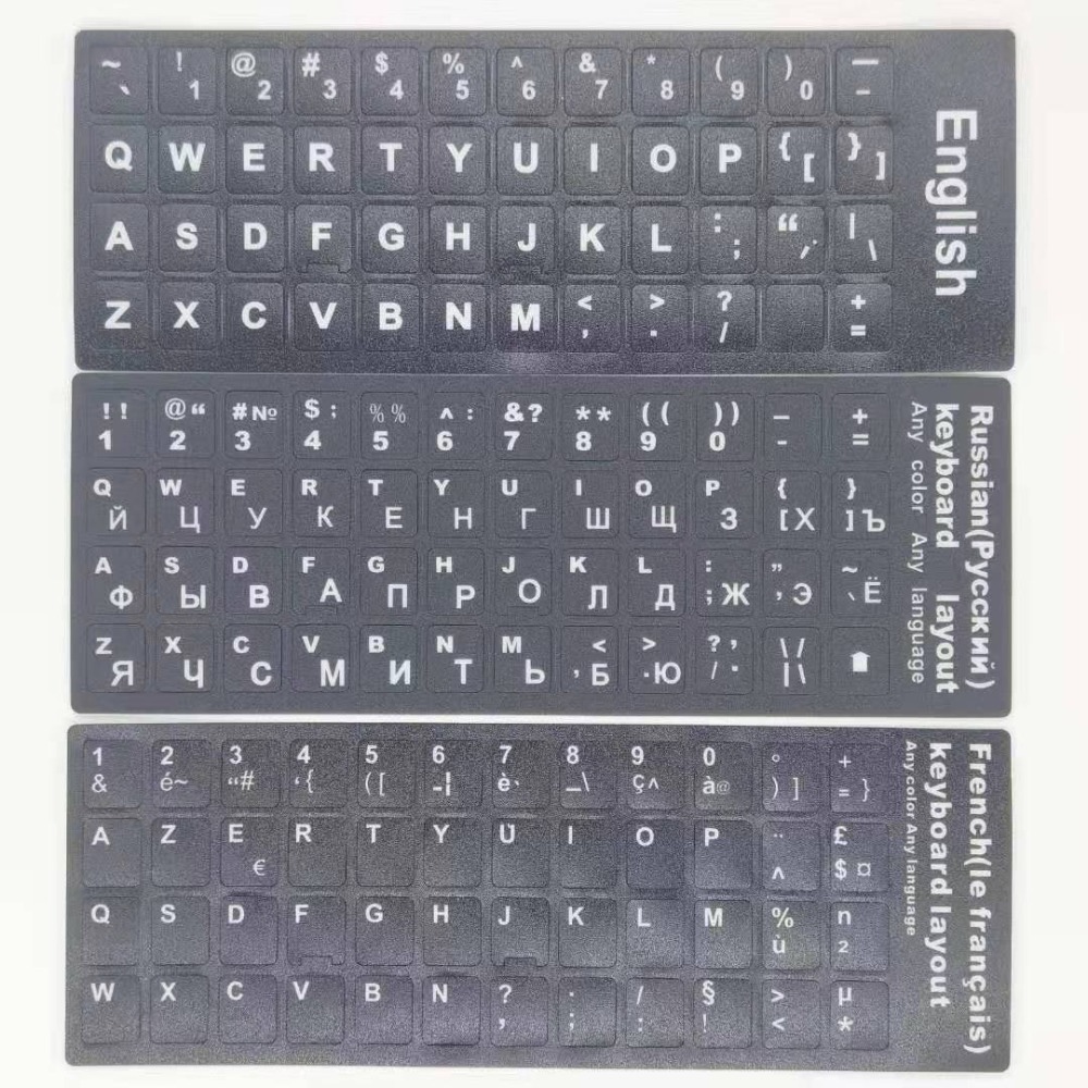Laptop PC English Spanish Deutsch Keyboard Decal Alphabet Button Layout Letter Protective Film Keyboard. 