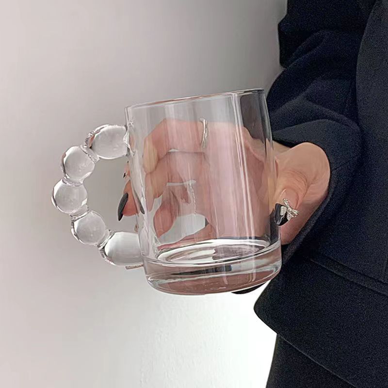 Summer Bubble Handle Retro Coffee Cup Milk Cup Glass Cup Mark Cup