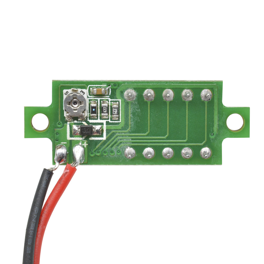 pcbfun Mini Digital DC Voltmeter 0.28 Inch Two-Wire 2.5V-30V Mini Digital DC Voltmeter Voltage Tester Meter