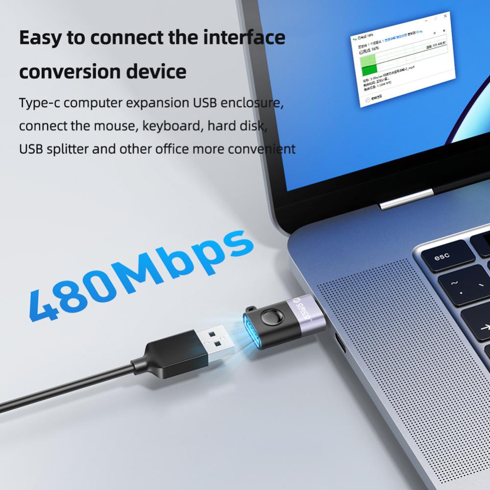 USB-C Data Transfer Converter OTG Transfer Speed 480Mbps Type-C To USB Adapter 22.5W Fast Charging USB C Adapter Connector Aluminum Alloy