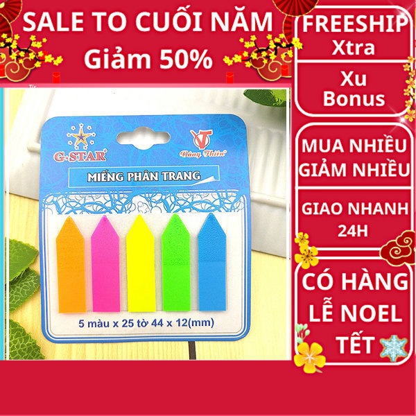 Combo 125 tờ phân trang Gstar  giấy note trang mỗi màu 25 tờ siêu tiện lợi ✔️ Giấy note trang ✔️ Giấy note đánh dấu trang ✔️ Giấy note phân trang ✔️ Giấy note giá rẻ ✔️ đồ dùng học tập - Nguyễn Thùy Store