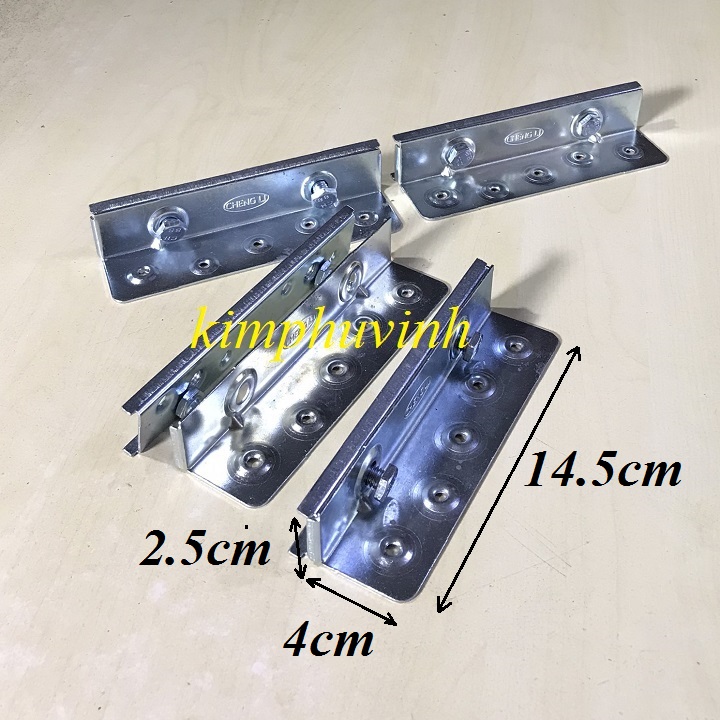 01 bộ - bát giường đôi 145mm - bát bắt giường - pát giường thẳng 4 góc