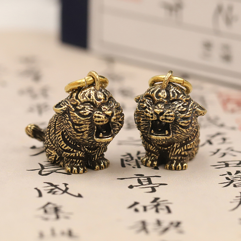 Tiger Key Metal Brass Tiger Key Chains DIY Hangings Jewelry Accessories Animal ...