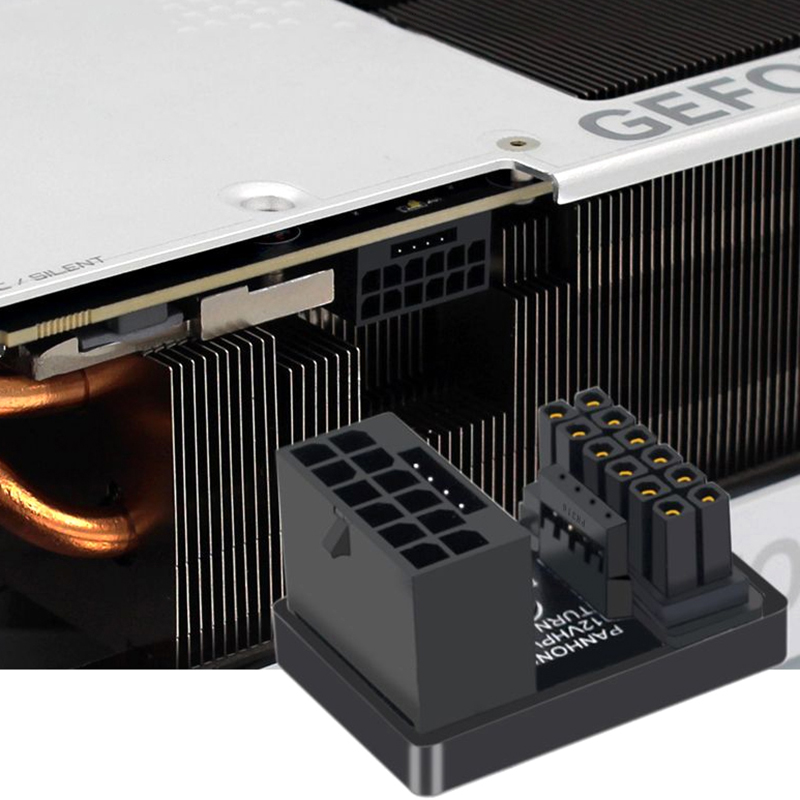 PCIe5.0 Graphics Card ATX3.0 12VHPWR 600W Power Supply Cable Adapter 12+4Pin Male To Female 180 Degree Turn Connectors. 