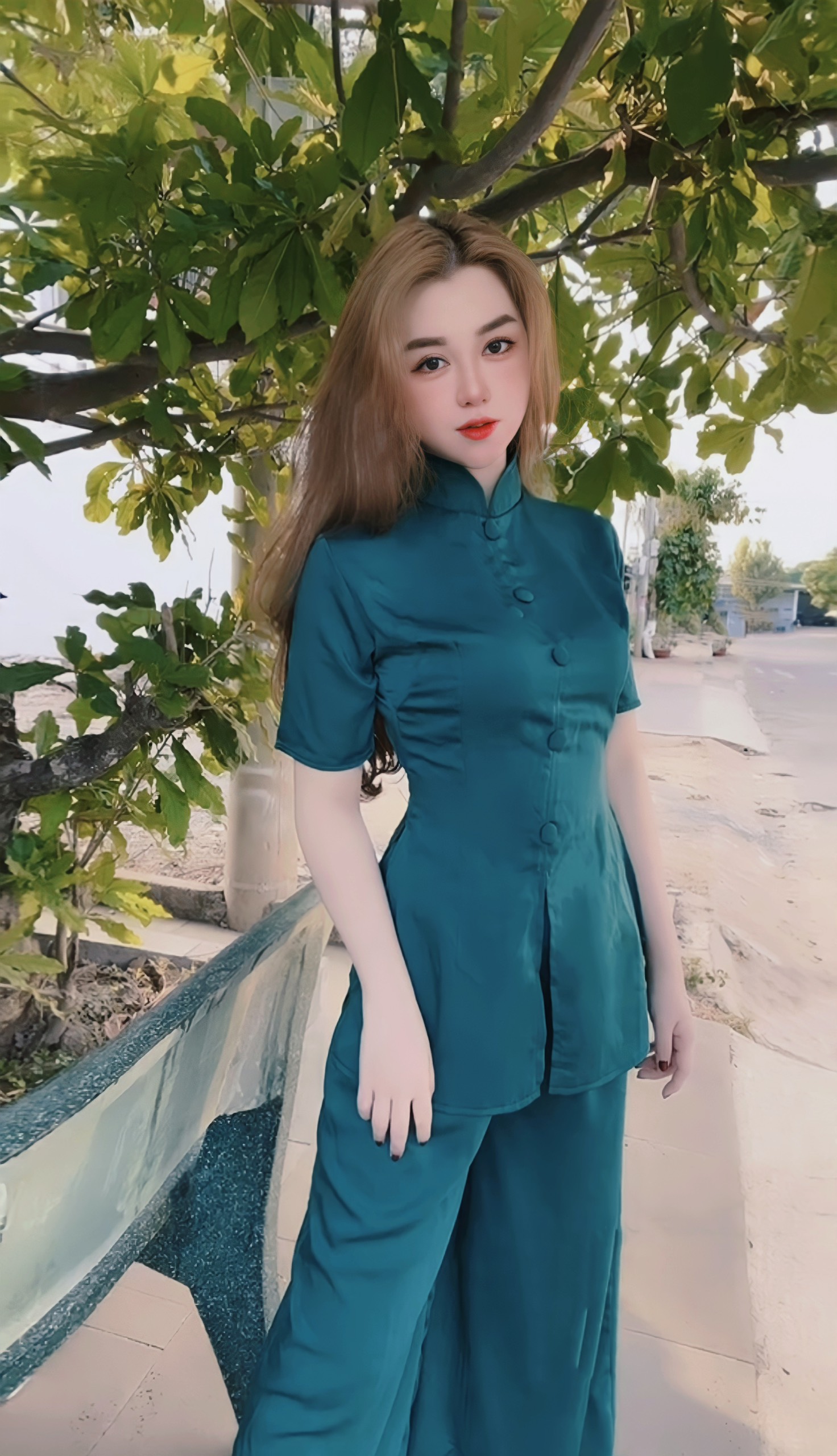ĐỒ LAM ĐI CHÙA CHẤT LỤA MANGO NÚT BỌC CAO CẤP D23