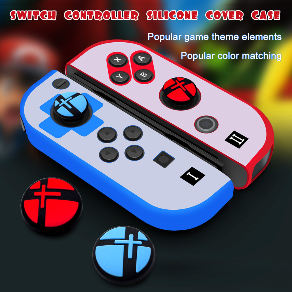 【Latest Style】 Silicone Soft Case with Thumb Grip for Nintendo Switch OLED Joy-Con Controller Protection.