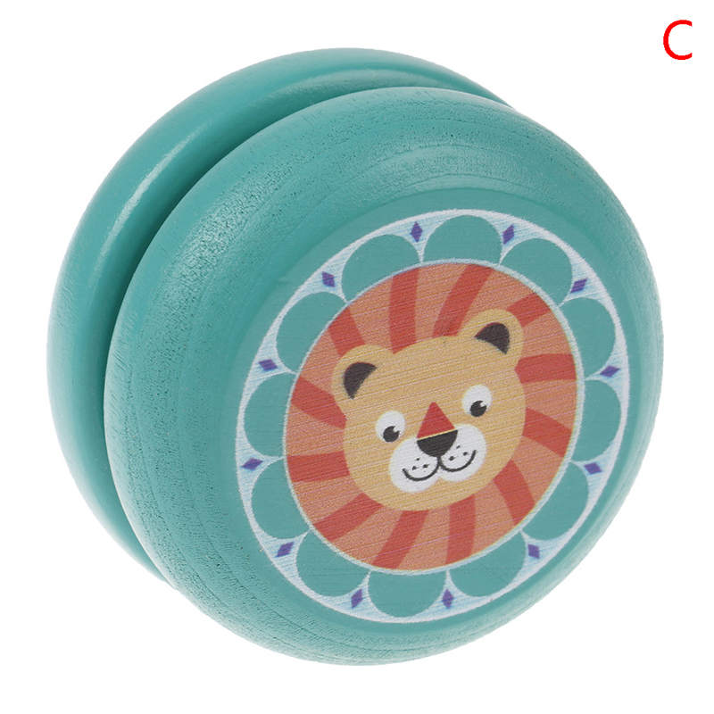 Fanzi Wooden Yoyo Toys Animal Prints Kid YoYo Ball Wood Kid Yoyo Toys For Children