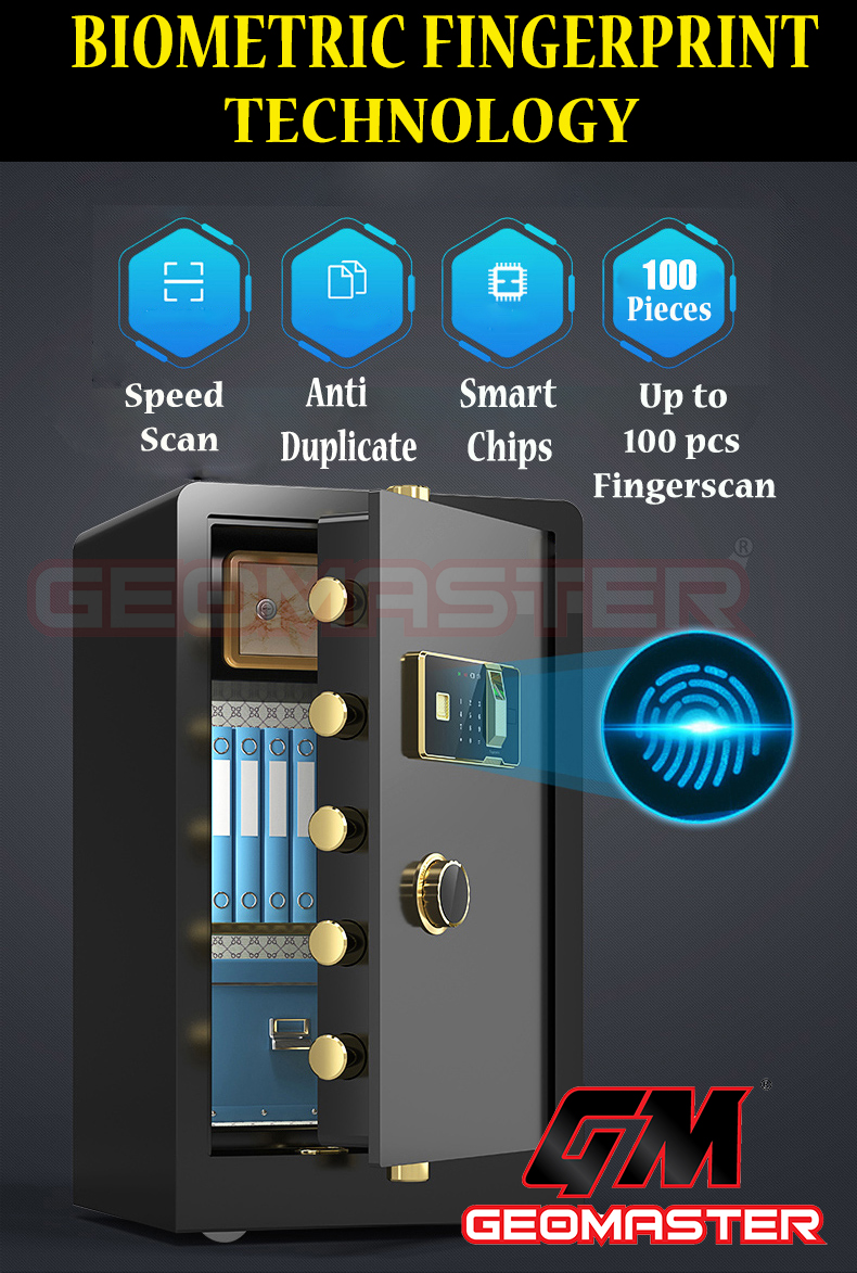 GEOMASTER Large Fire Resistant Safe Box Safety Box Digital 50 Kg