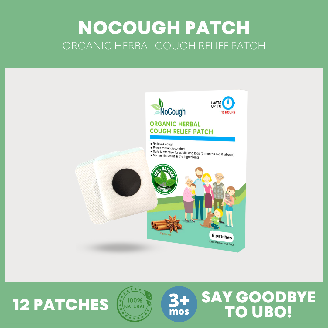 ORIGINAL 1 box (12patches) NoCough Organic Herbal Cough Relief Patch No