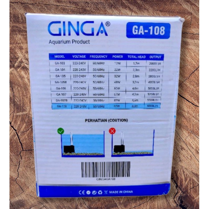 Pompa kolam aquarium GINGA GA 108 Submersible pump