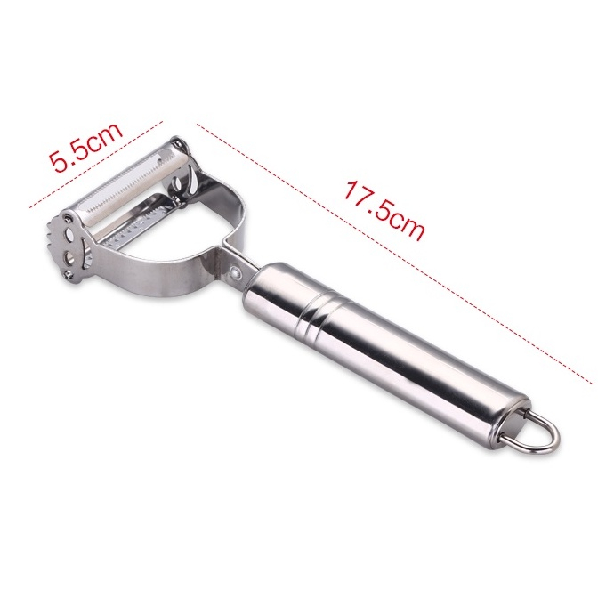 Stainless steel 2 in 1 multi-functional stainless steel fruit scraper with anti-rust. Fast vegetable fiber never-HVL tea